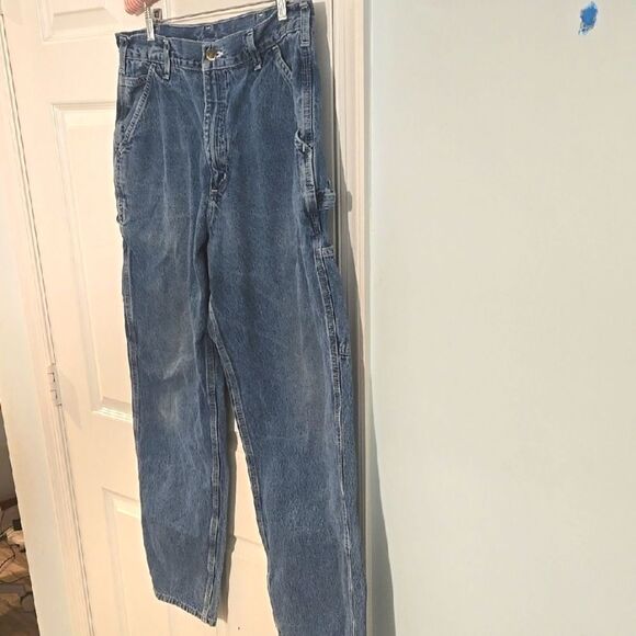 Carhartt Blue Denim Jeans Size 34 32 - Picture 1 of 9